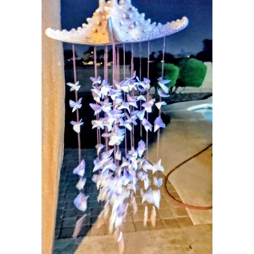 Handmade Natural Starfish and Shell Coastal Wind Chime